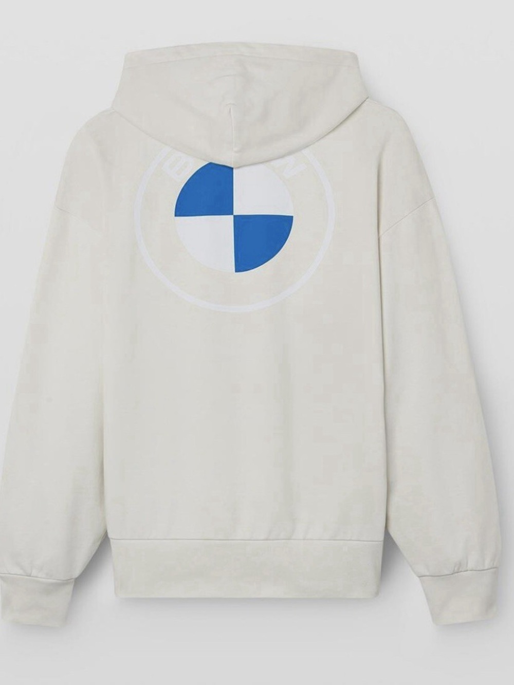 BMW Goods With Freude Pullover Fleece Hoodie in Cream Oversized Mens’s Size M